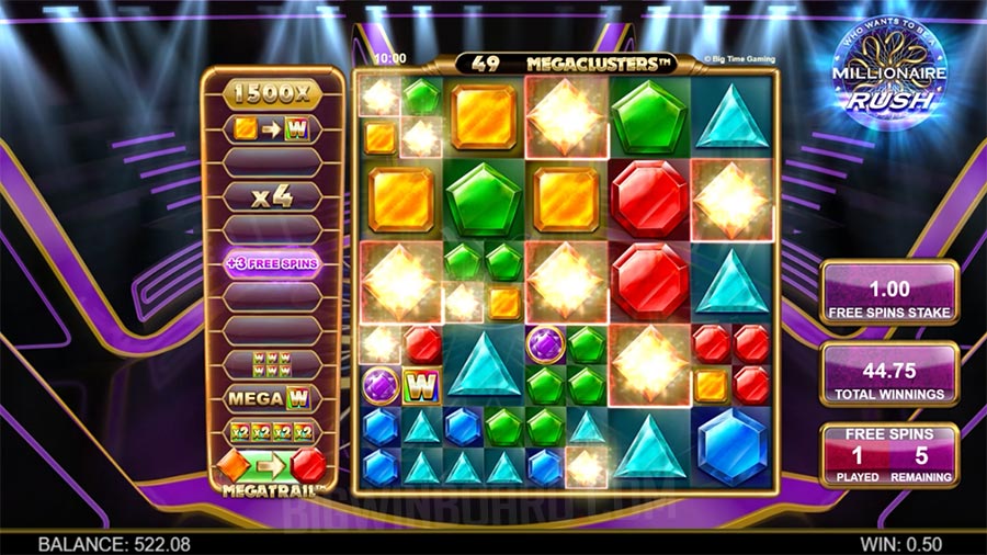 Gameplay della slot Millionaire Rush